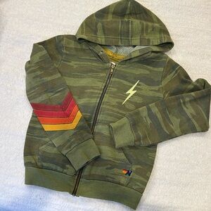 Kids Aviator Nation Camo print full zip hoodie sweatshirt in great condition.